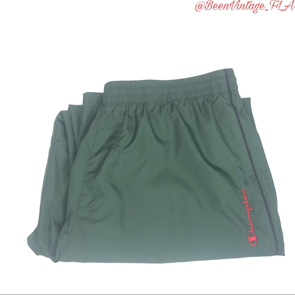 Champion Track Pants Green  Zipper Leg Large